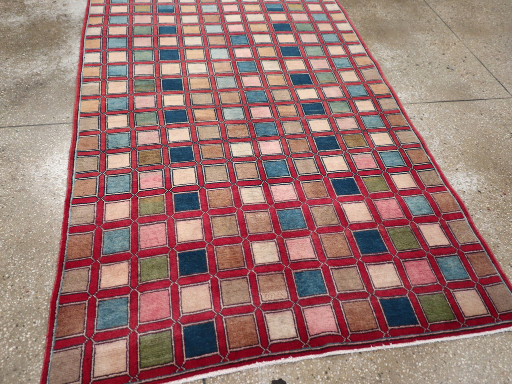 Vintage Kashan Modernist Rug, No.23473 - Galerie Shabab