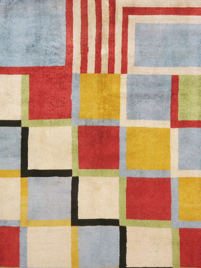 Vintage Persian Tabriz Art Deco Carpet Inspired By Edward McKnight Kauffer, No.23517 - Galerie Shabab