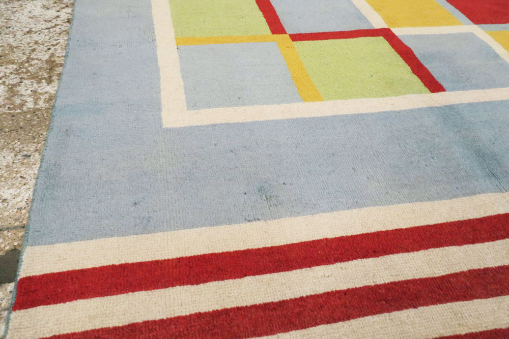 Vintage Persian Tabriz Art Deco Carpet Inspired By Edward McKnight Kauffer, No.23517 - Galerie Shabab