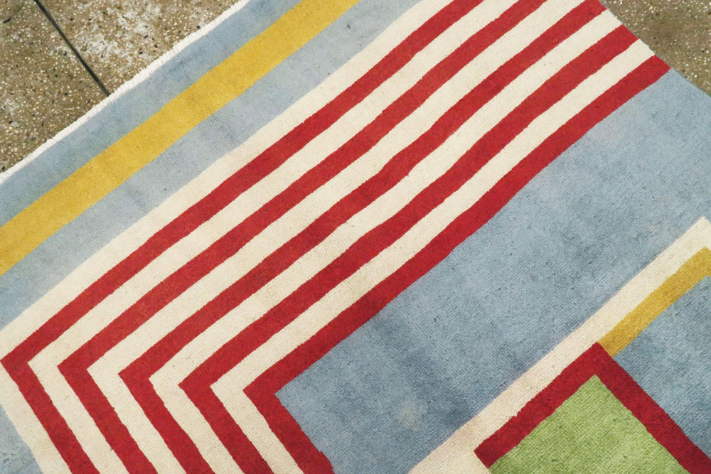 Vintage Persian Tabriz Art Deco Carpet Inspired By Edward McKnight Kauffer, No.23517 - Galerie Shabab