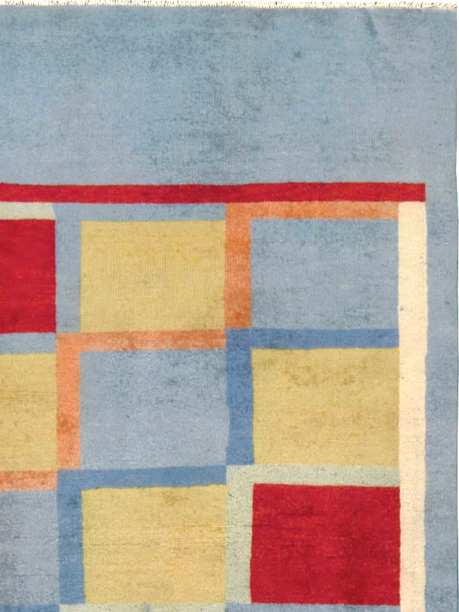 Vintage Persian Kashan Art Deco Rug Inspired By Edward McKnight Kauffer, No.23520 - Galerie Shabab