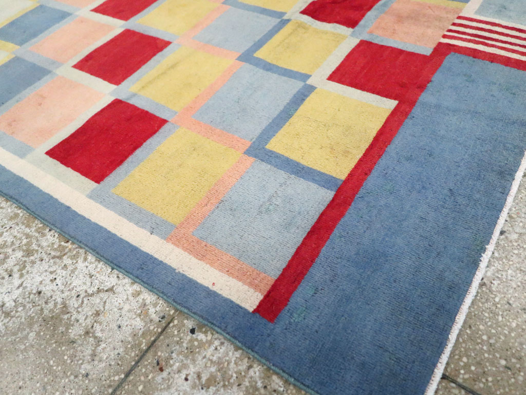 Vintage Persian Kashan Art Deco Rug Inspired By Edward McKnight Kauffer, No.23520 - Galerie Shabab