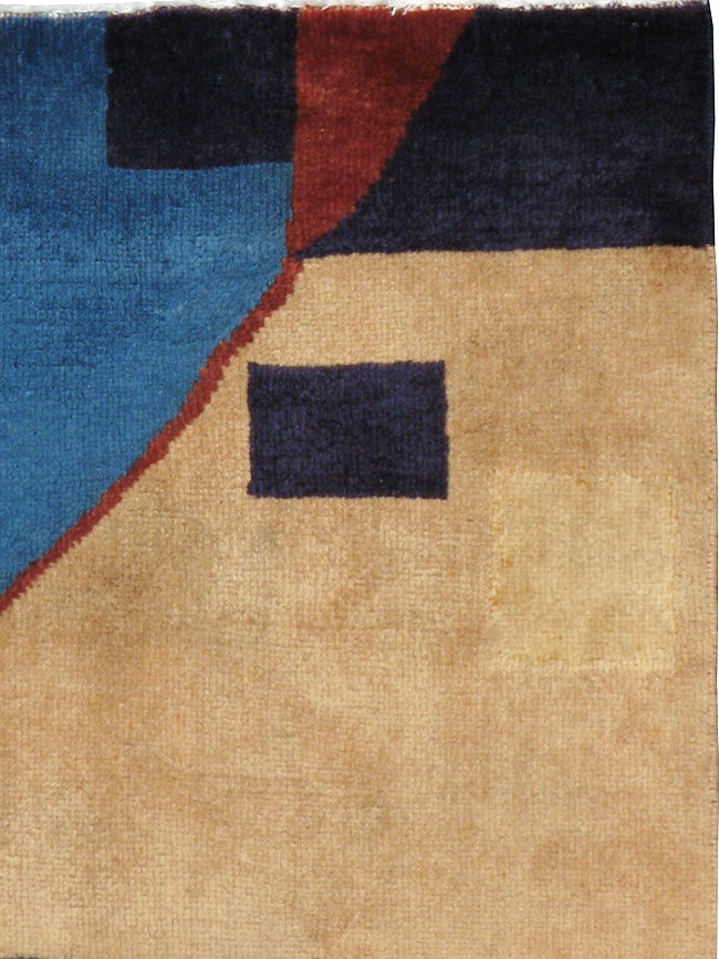 Vintage Persian Kashan Art Deco Rug Inspired By Edward McKnight Kauffer, No.23523 - Galerie Shabab