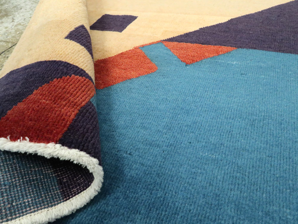 Vintage Persian Kashan Art Deco Rug Inspired By Edward McKnight Kauffer, No.23523 - Galerie Shabab