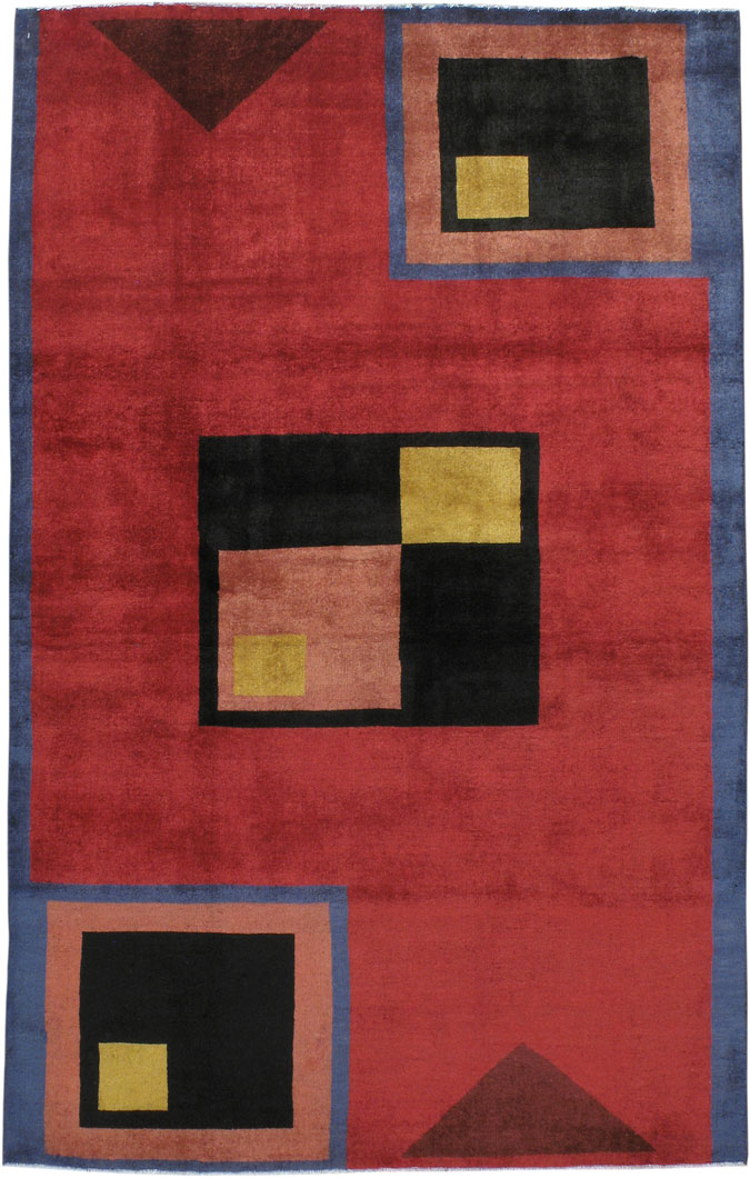 Vintage Kashan Modernist Rug, No.23524 - Galerie Shabab