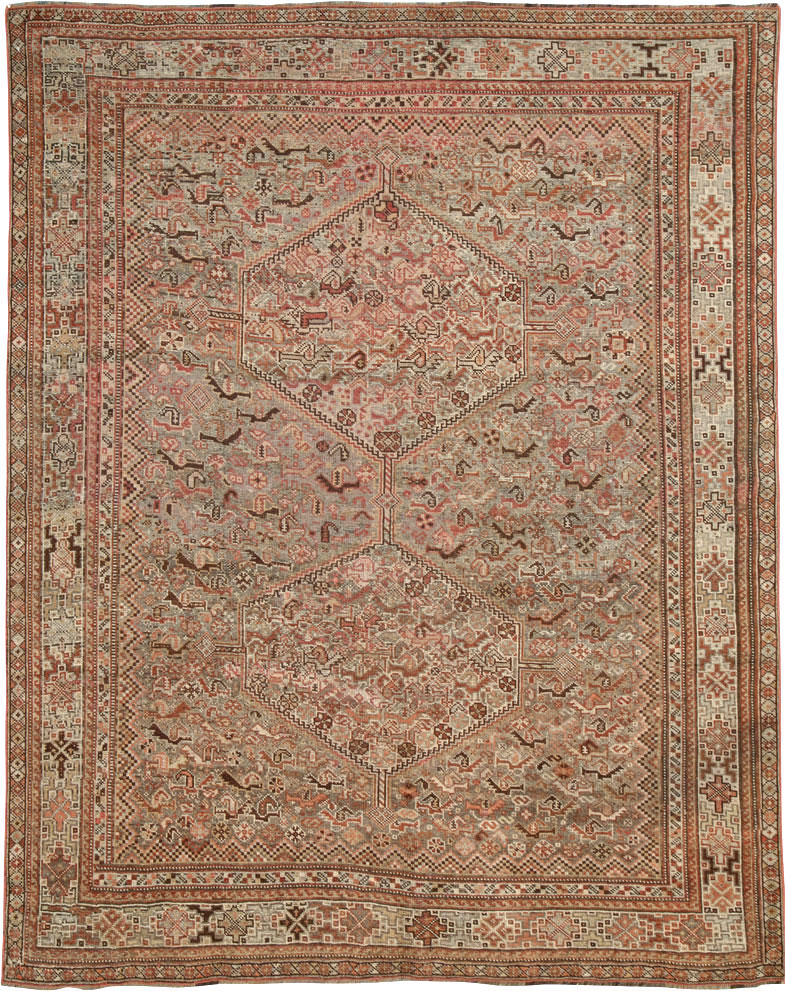 Antique Persian Afshar Accent Rug, No.23576 - Galerie Shabab