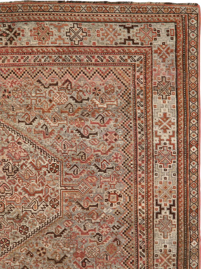 Antique Persian Afshar Accent Rug, No.23576 - Galerie Shabab