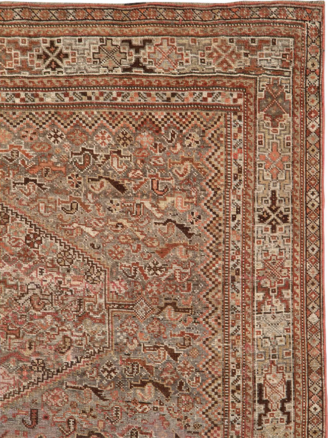Antique Persian Afshar Accent Rug, No.23576 - Galerie Shabab