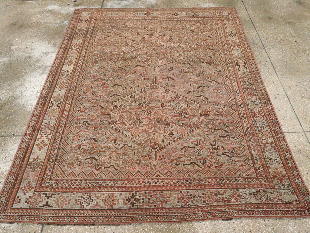 Antique Persian Afshar Accent Rug, No.23576 - Galerie Shabab