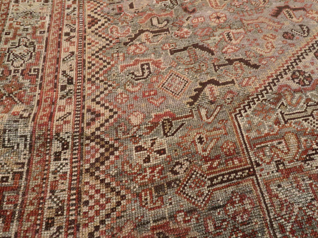 Antique Persian Afshar Accent Rug, No.23576 - Galerie Shabab