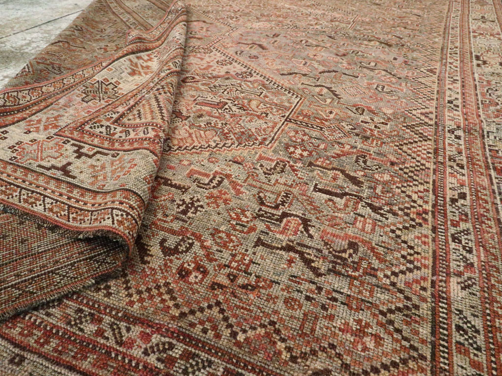 Antique Persian Afshar Accent Rug, No.23576 - Galerie Shabab
