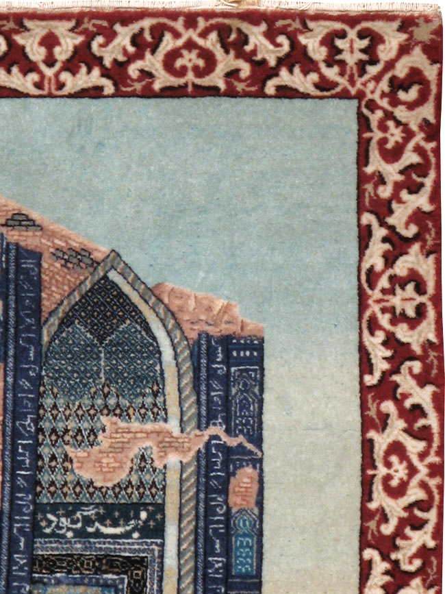 Vintage Persian Tabriz  Pictorial Rug, No.23586 - Galerie Shabab