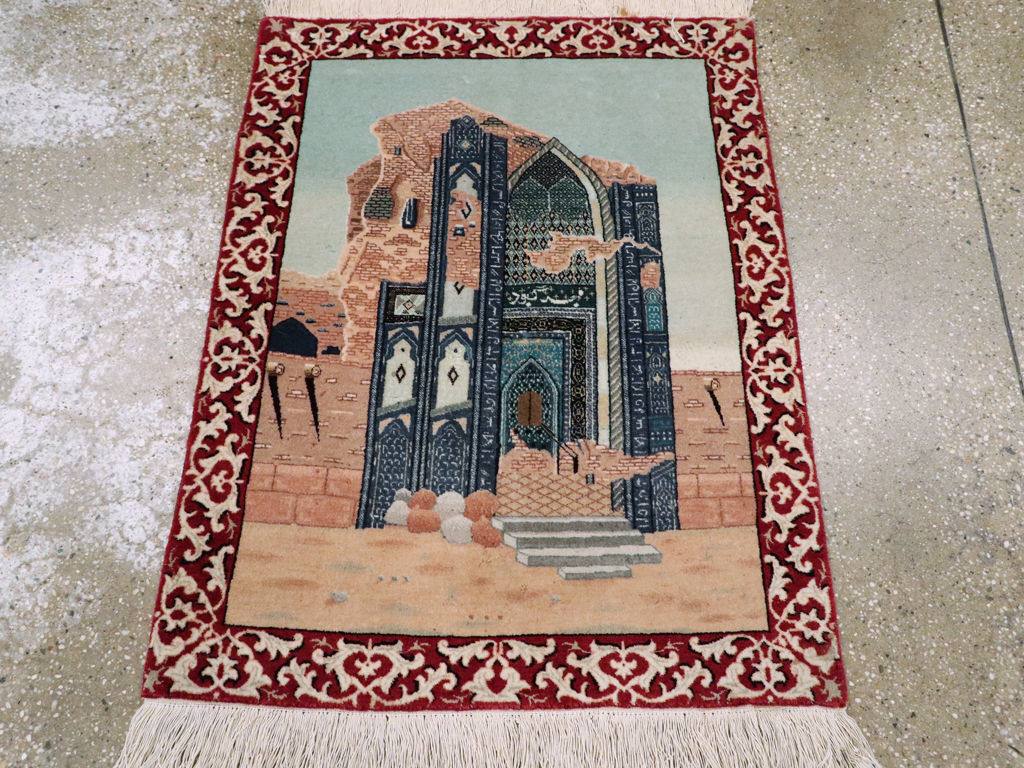 Vintage Persian Tabriz  Pictorial Rug, No.23586 - Galerie Shabab