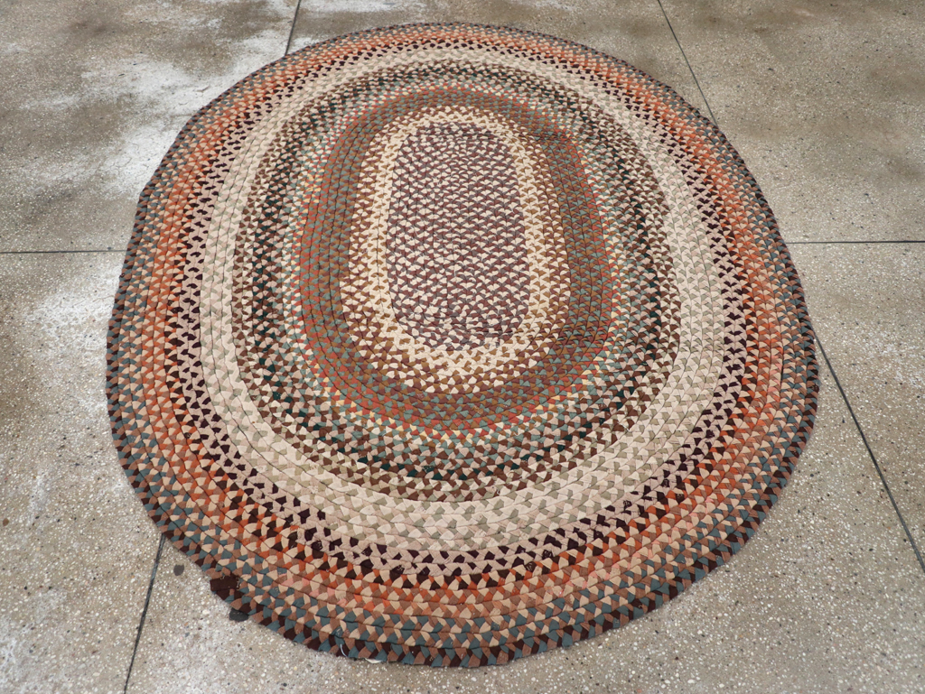 Vintage American Braid Rug, No.23589 - Galerie Shabab