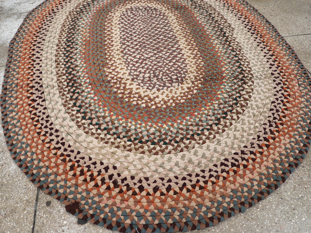 Vintage American Braid Rug, No.23589 - Galerie Shabab