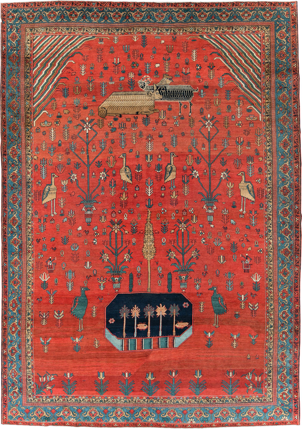 Antique Persian Pictorial Bakshaish Carpet, No.23596 - Galerie Shabab