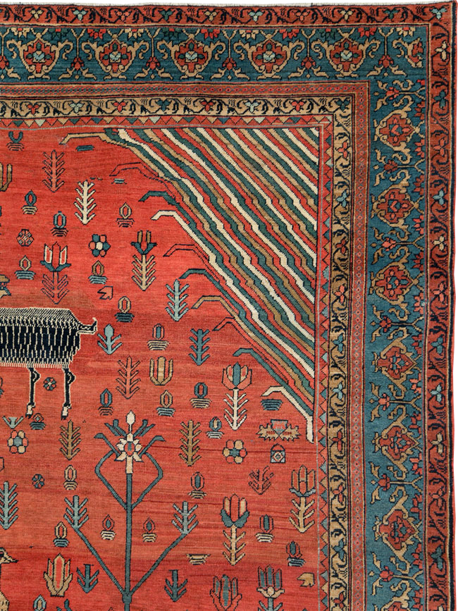 Antique Persian Pictorial Bakshaish Carpet, No.23596 - Galerie Shabab