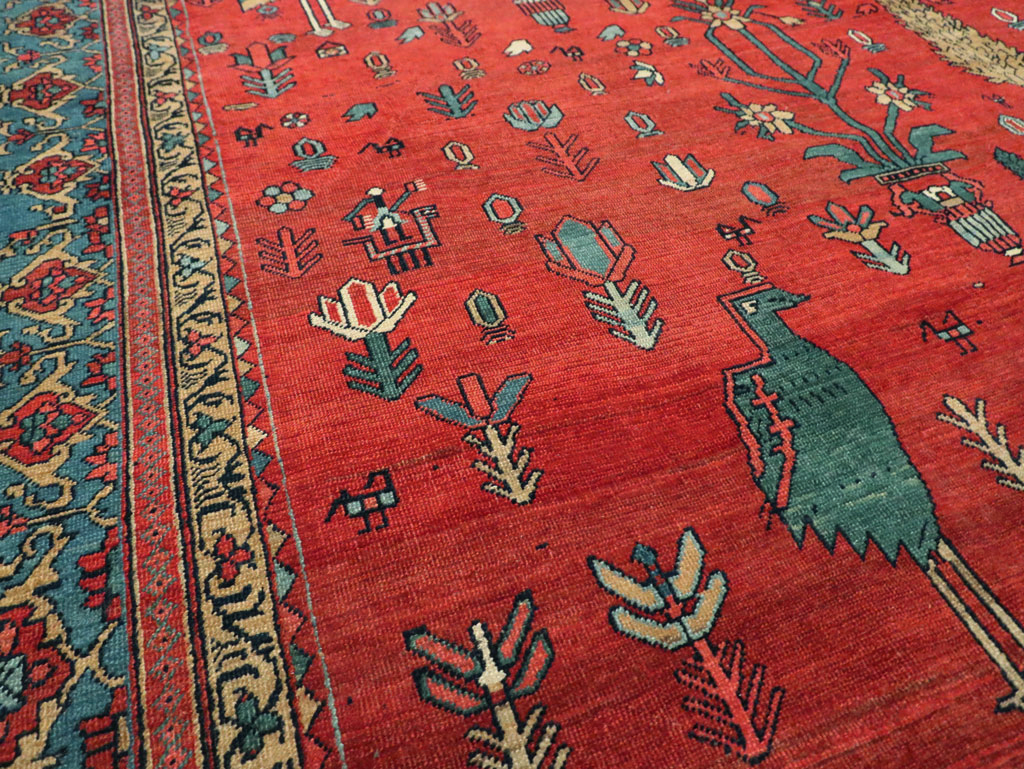 Antique Persian Pictorial Bakshaish Carpet, No.23596 - Galerie Shabab
