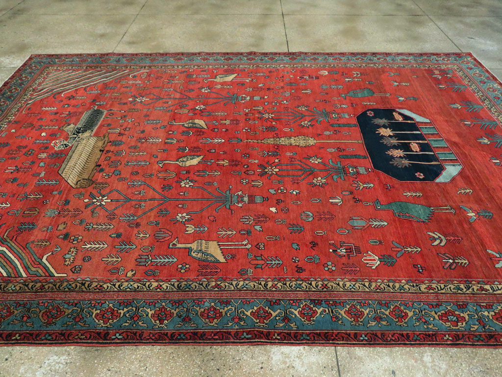 Antique Persian Pictorial Bakshaish Carpet, No.23596 - Galerie Shabab