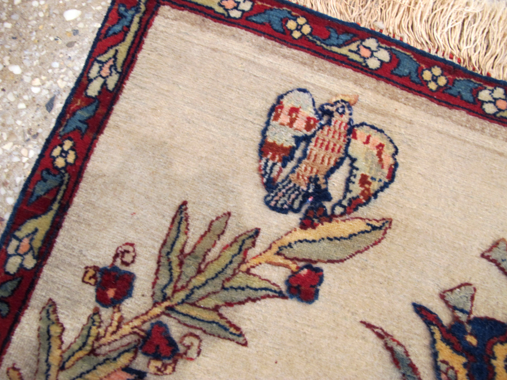 Antique Persian Dabir Kashan Pictorial Rug, No.23598 - Galerie Shabab