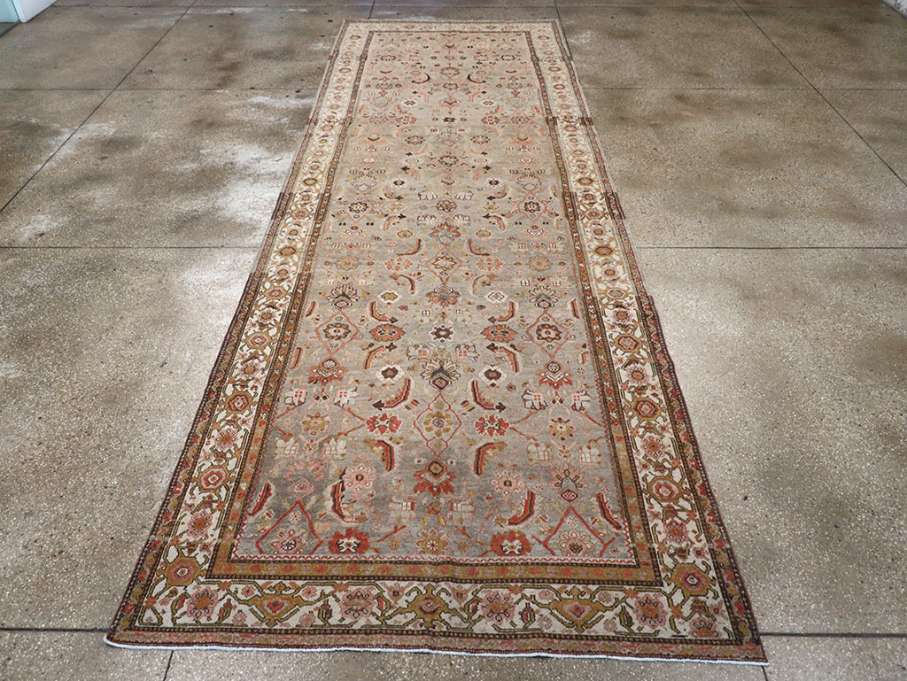 Vintage Persian Malayer Wide Gallery Runner, No.23606 - Galerie Shabab