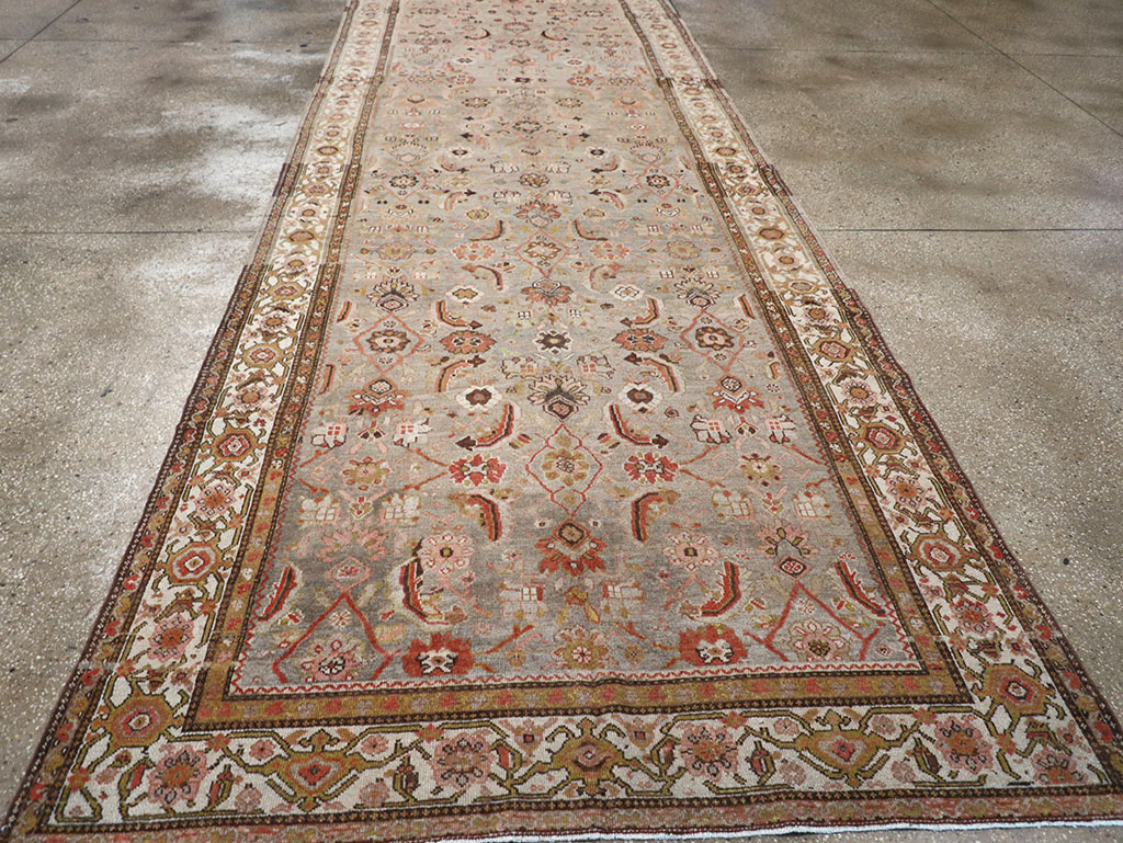 Vintage Persian Malayer Wide Gallery Runner, No.23606 - Galerie Shabab