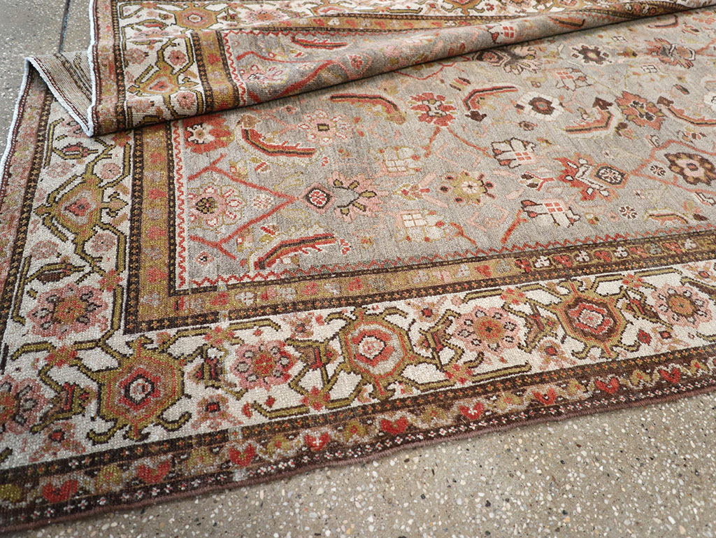 Vintage Persian Malayer Wide Gallery Runner, No.23606 - Galerie Shabab