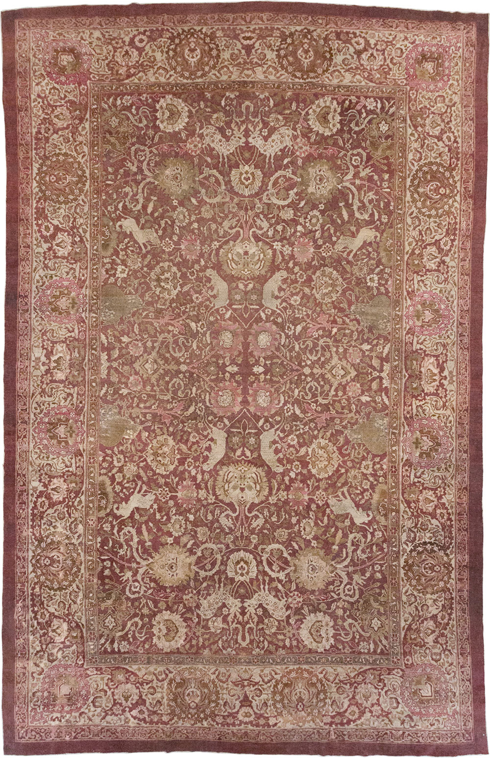 Antique Indian Agra Pictorial Oversize Carpet, No.23611 - Galerie Shabab