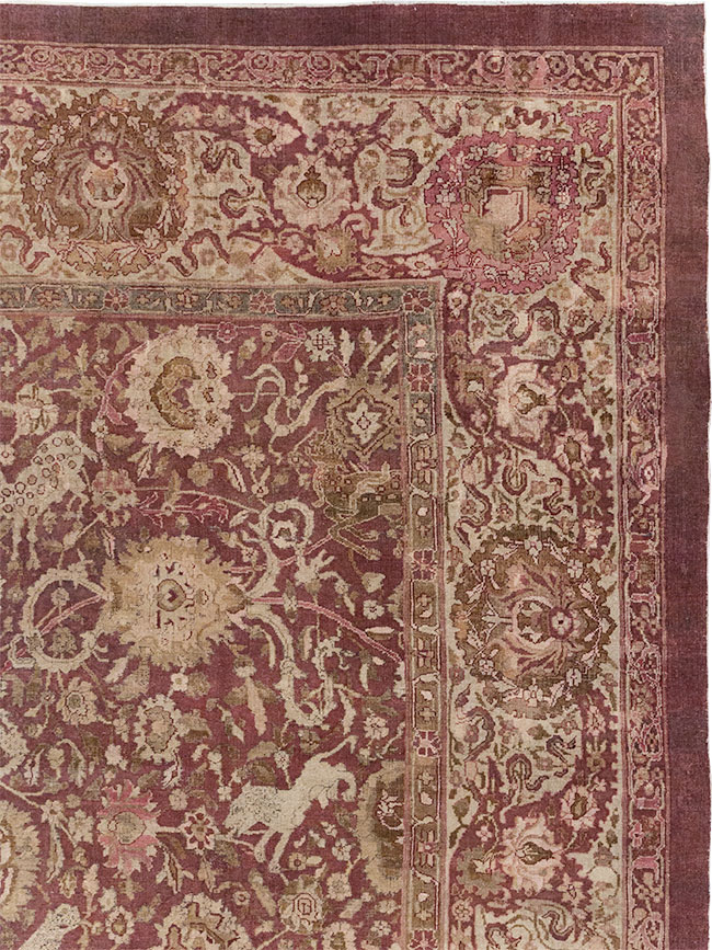 Antique Indian Agra Pictorial Oversize Carpet, No.23611 - Galerie Shabab
