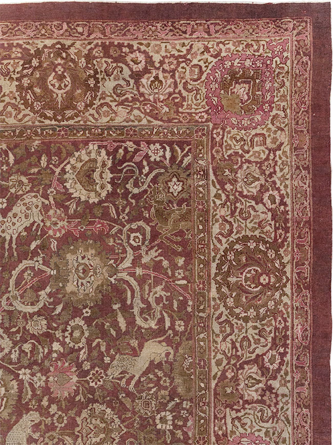 Antique Indian Agra Pictorial Oversize Carpet, No.23611 - Galerie Shabab