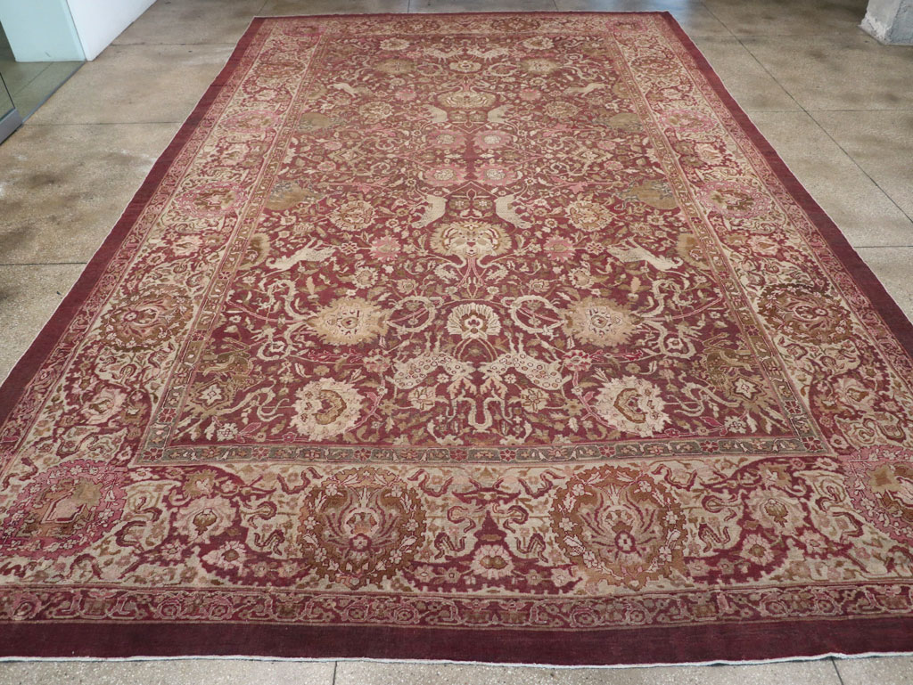 Antique Indian Agra Pictorial Oversize Carpet, No.23611 - Galerie Shabab