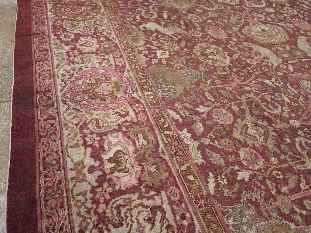 Antique Indian Agra Pictorial Oversize Carpet, No.23611 - Galerie Shabab