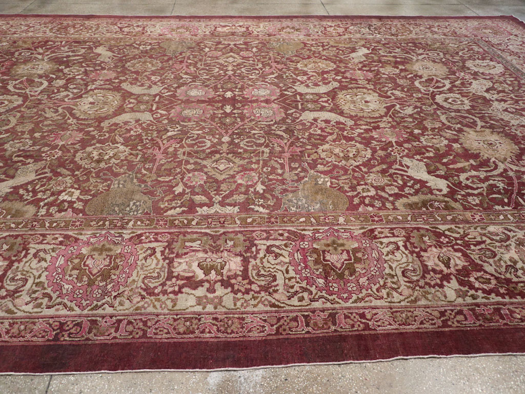 Antique Indian Agra Pictorial Oversize Carpet, No.23611 - Galerie Shabab