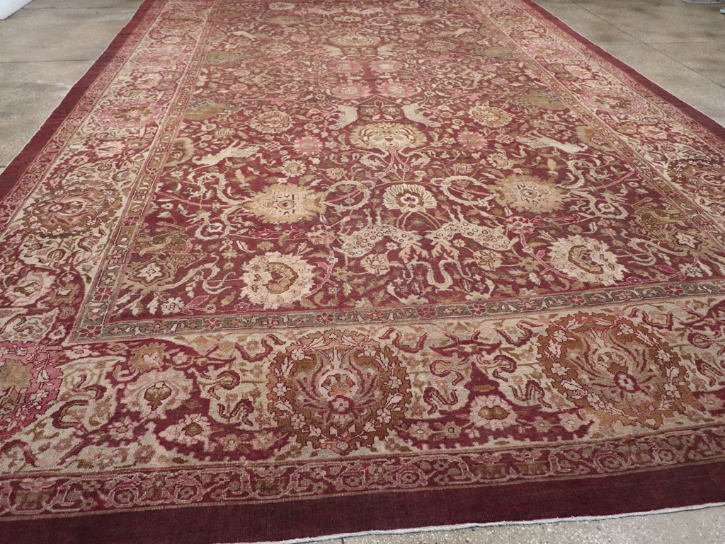 Antique Indian Agra Pictorial Oversize Carpet, No.23611 - Galerie Shabab