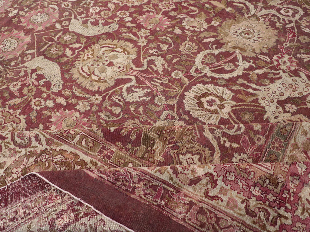 Antique Indian Agra Pictorial Oversize Carpet, No.23611 - Galerie Shabab