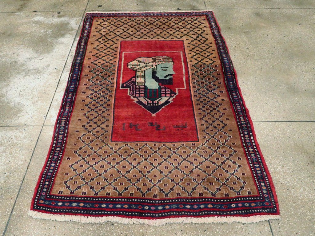 Vintage Persian Hamadan Pictorial Rug, No.23635 - Galerie Shabab