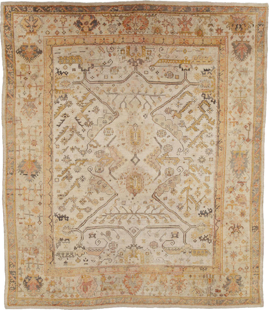 Antique Turkish Oushak Carpet, No.23653 - Galerie Shabab