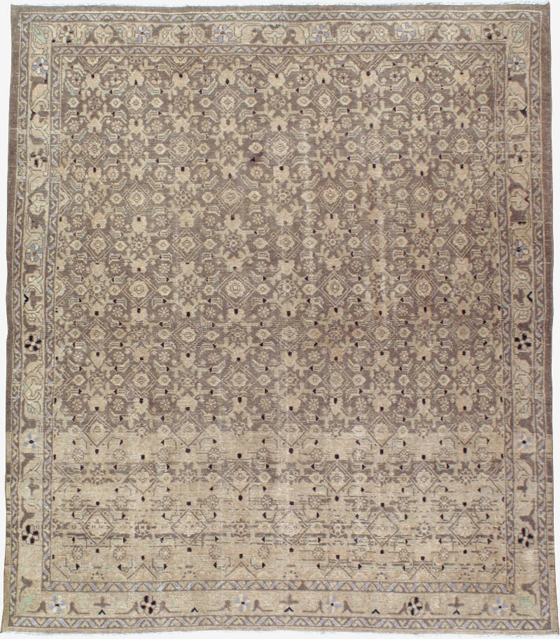 Vintage Persian Malayer Square Rug, No.23674 - Galerie Shabab