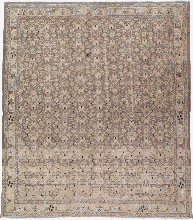 Vintage Persian Malayer Square Rug, No.23674 - Galerie Shabab