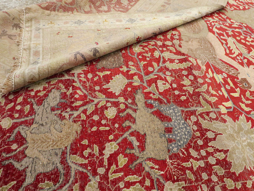 Antique Turkish Silk Kayseri Pictoral Rug, No.23691 - Galerie Shabab