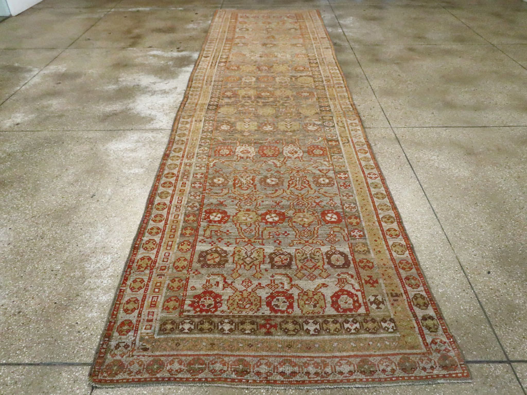 Antique Persian Kurdish Wide Gallery Runner, No.23725 - Galerie Shabab