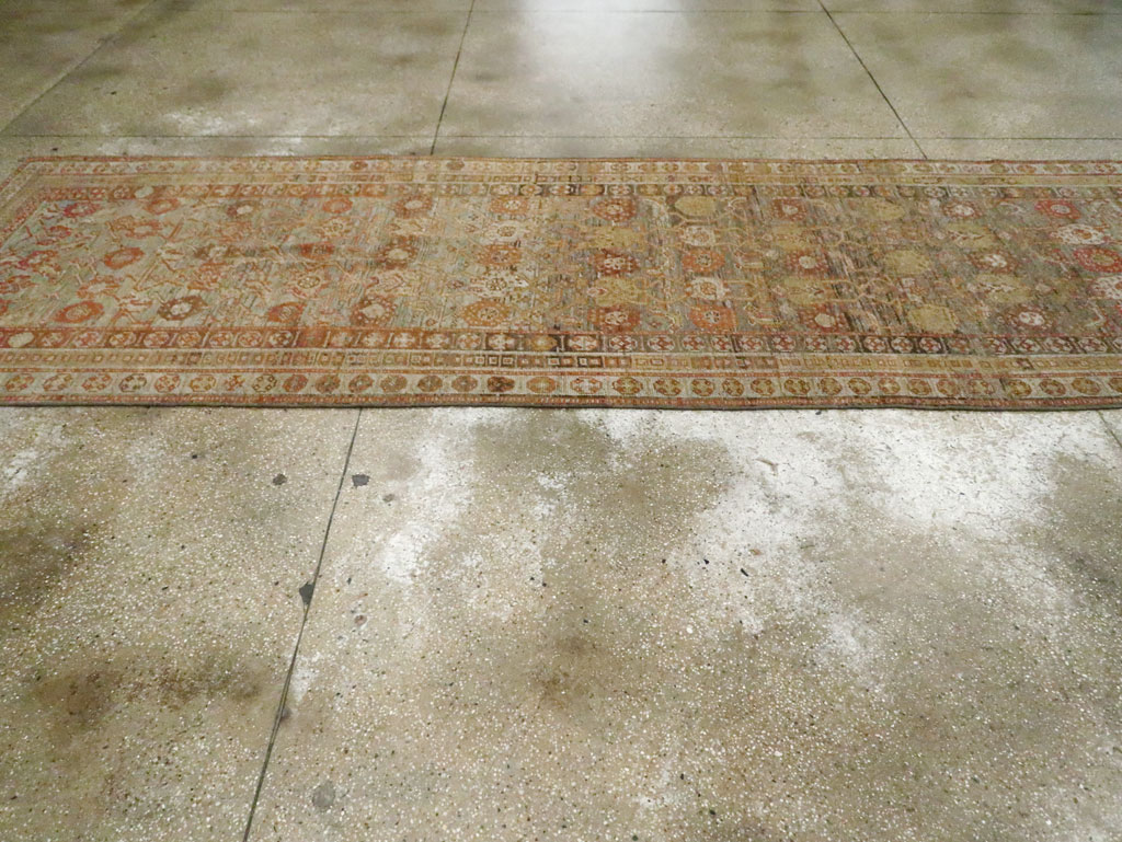 Antique Persian Kurdish Wide Gallery Runner, No.23725 - Galerie Shabab