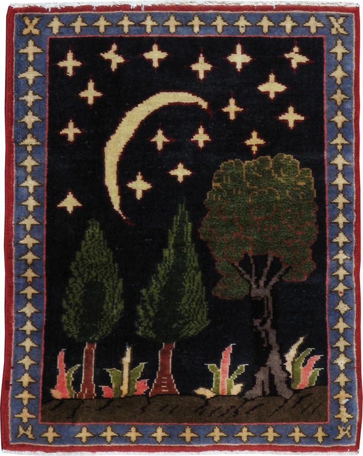 Vintage Persian Tabriz Pictorial Rug (Pair: 1 of 2), No.23727 - Galerie Shabab