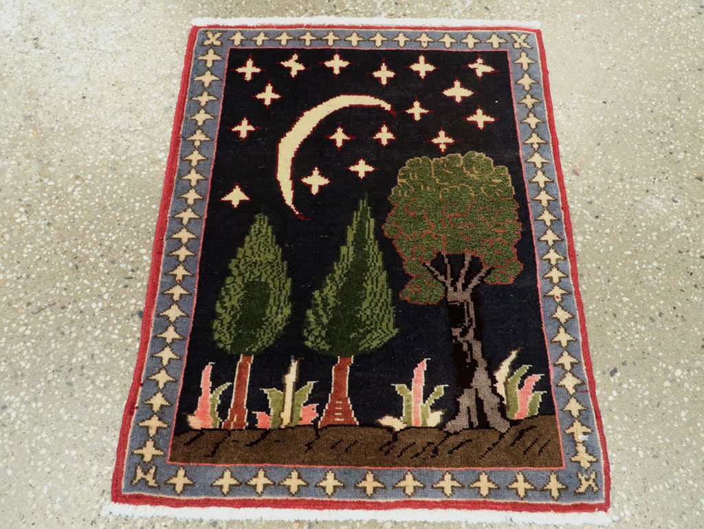 Vintage Persian Tabriz Pictorial Rug (Pair: 1 of 2), No.23727 - Galerie Shabab