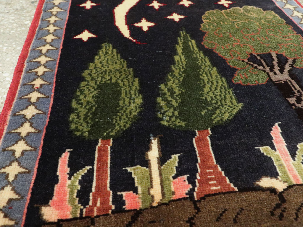 Vintage Persian Tabriz Pictorial Rug (Pair: 1 of 2), No.23727 - Galerie Shabab