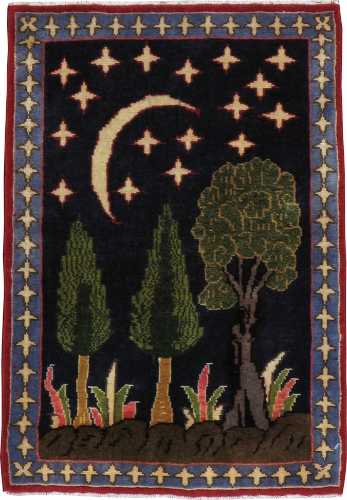 Vintage Persian Tabriz Pictorial Rug (Pair: 2 of 2), No.23728 - Galerie Shabab