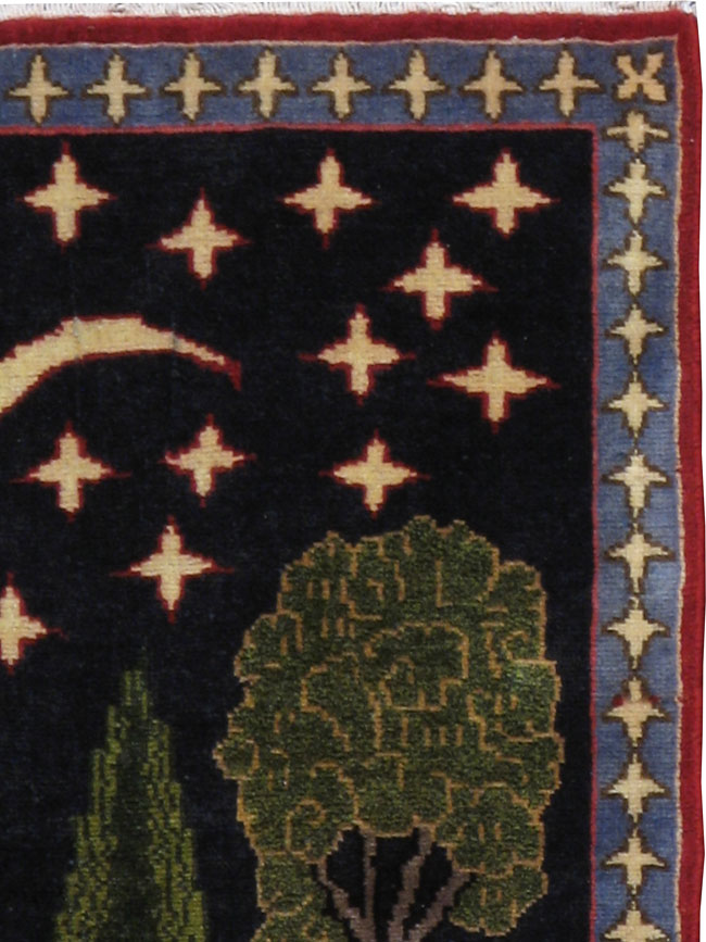 Vintage Persian Tabriz Pictorial Rug (Pair: 2 of 2), No.23728 - Galerie Shabab