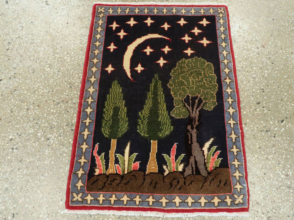 Vintage Persian Tabriz Pictorial Rug (Pair: 2 of 2), No.23728 - Galerie Shabab