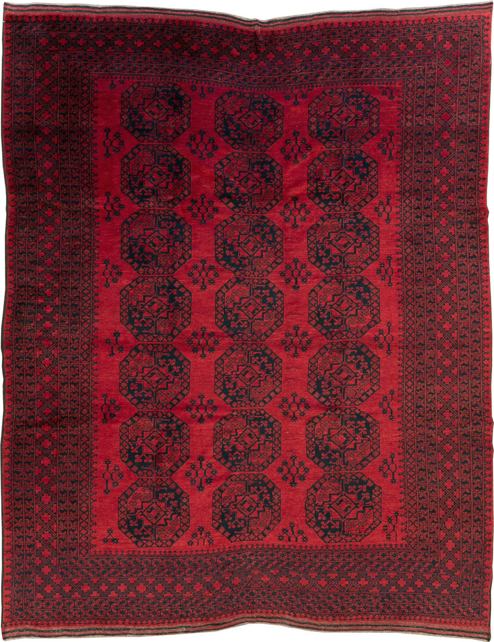 Vintage Central Asian Bokhara Room Size Carpet, No.23750 - Galerie Shabab