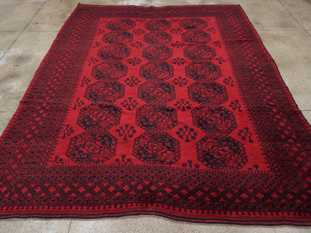 Vintage Central Asian Bokhara Room Size Carpet, No.23750 - Galerie Shabab